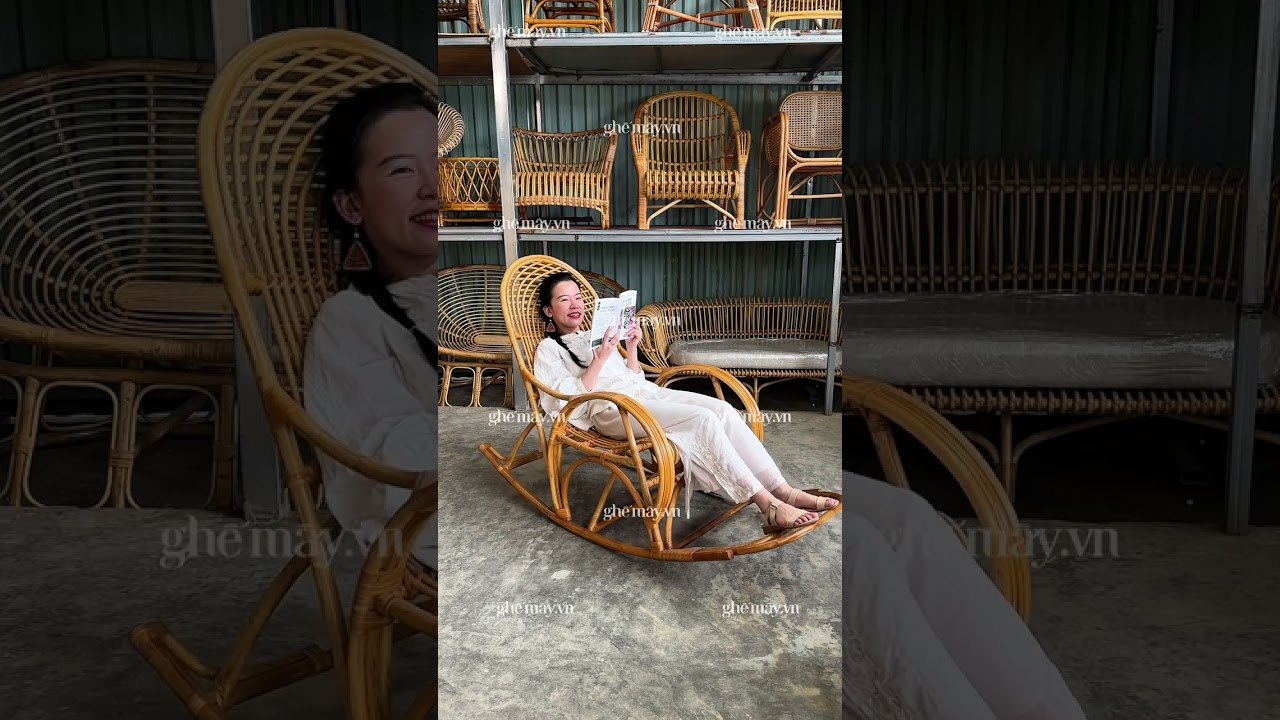 Ghế mây bập bênh cầu vồng