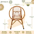 kích thước ghế mây sò bầu