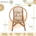 kích thước ghế mây sò bầu