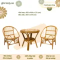 Bộ bàn ghế mây sò truyền thống (2 ghế mây) - Ảnh 9