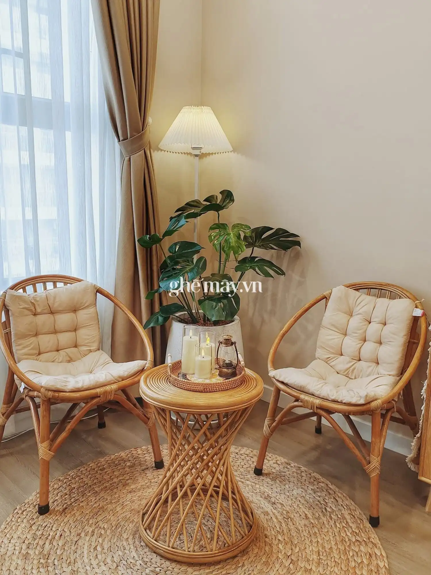 Ghế mây tự nhiên phòng khách